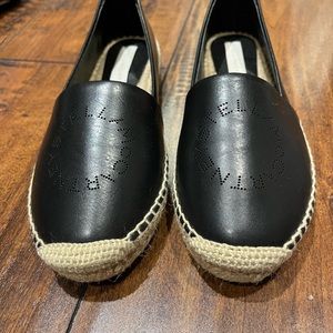 Authentic Stella McCartney black vegan leather espadrilles size 7
